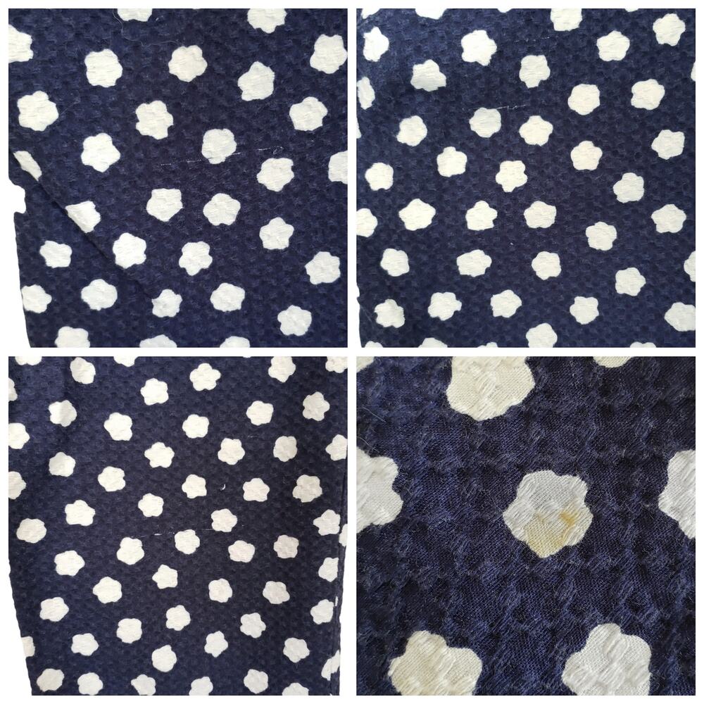 KATE SPADE Cloud Dot textured cropped straight leg career pants navy blue Size 0 - Picture 6 of 9